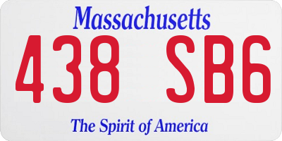 MA license plate 438SB6