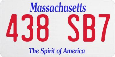 MA license plate 438SB7
