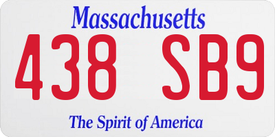 MA license plate 438SB9