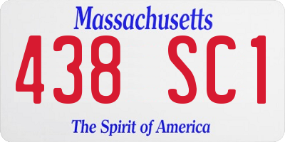 MA license plate 438SC1