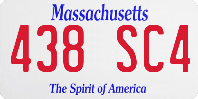 MA license plate 438SC4