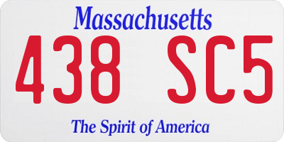 MA license plate 438SC5