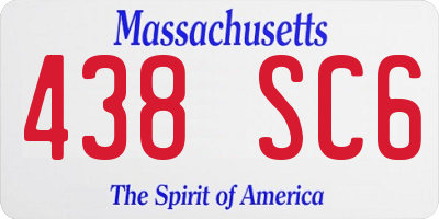 MA license plate 438SC6