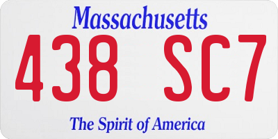 MA license plate 438SC7