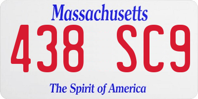 MA license plate 438SC9