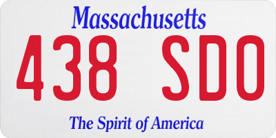 MA license plate 438SD0