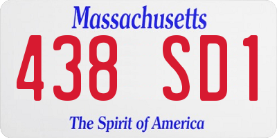 MA license plate 438SD1
