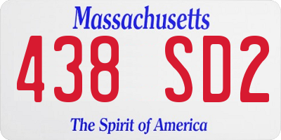 MA license plate 438SD2