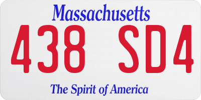 MA license plate 438SD4