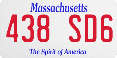 MA license plate 438SD6