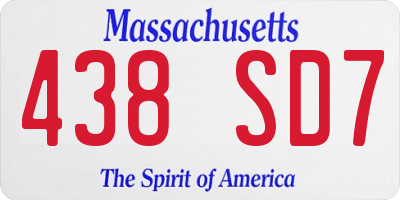 MA license plate 438SD7