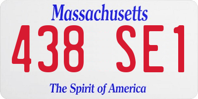 MA license plate 438SE1