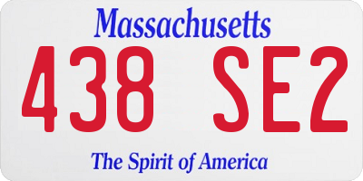 MA license plate 438SE2