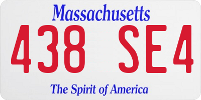 MA license plate 438SE4