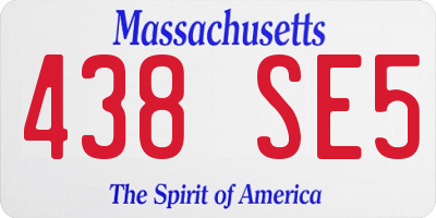 MA license plate 438SE5