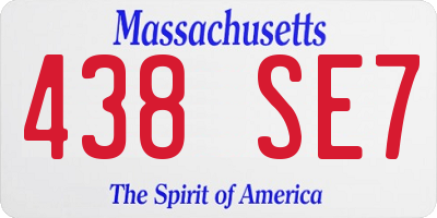 MA license plate 438SE7