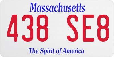 MA license plate 438SE8