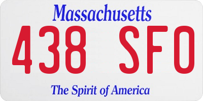 MA license plate 438SF0