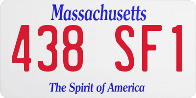 MA license plate 438SF1