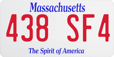 MA license plate 438SF4