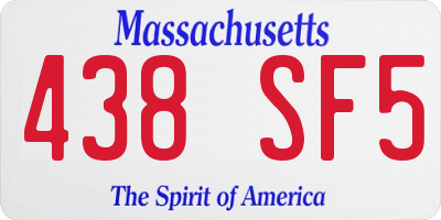 MA license plate 438SF5