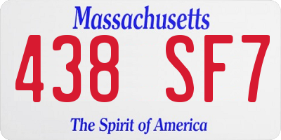 MA license plate 438SF7