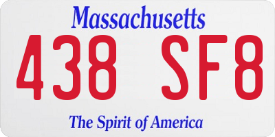 MA license plate 438SF8