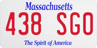 MA license plate 438SG0