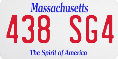MA license plate 438SG4