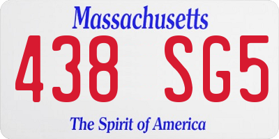MA license plate 438SG5