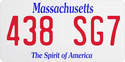 MA license plate 438SG7