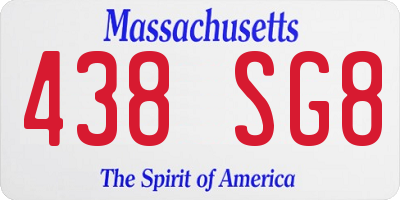 MA license plate 438SG8