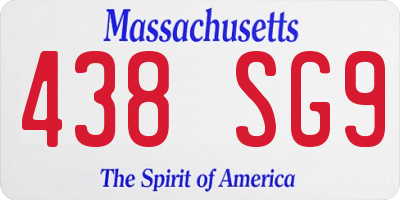 MA license plate 438SG9