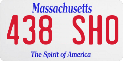 MA license plate 438SH0