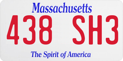 MA license plate 438SH3