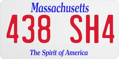 MA license plate 438SH4