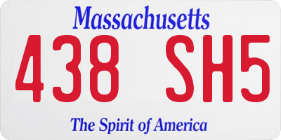 MA license plate 438SH5