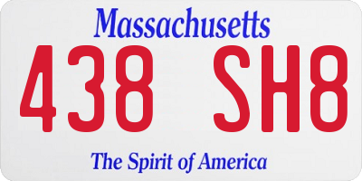 MA license plate 438SH8
