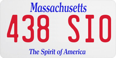 MA license plate 438SI0