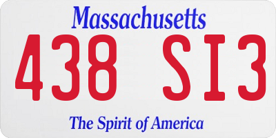 MA license plate 438SI3