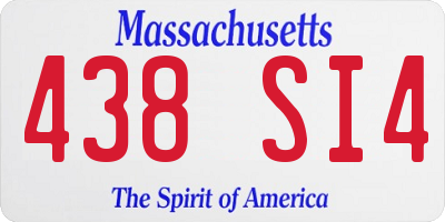 MA license plate 438SI4