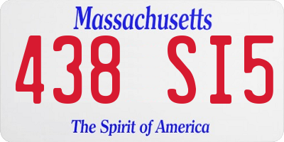 MA license plate 438SI5