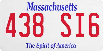 MA license plate 438SI6