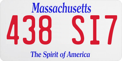 MA license plate 438SI7