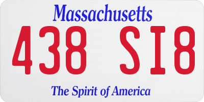 MA license plate 438SI8