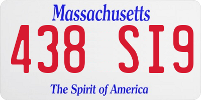 MA license plate 438SI9