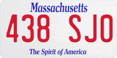 MA license plate 438SJ0