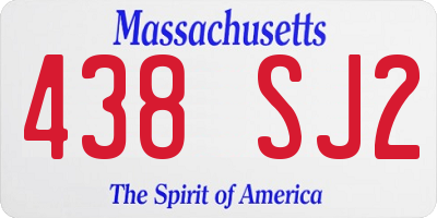 MA license plate 438SJ2