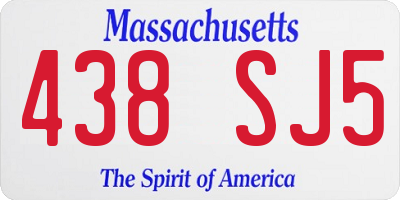 MA license plate 438SJ5