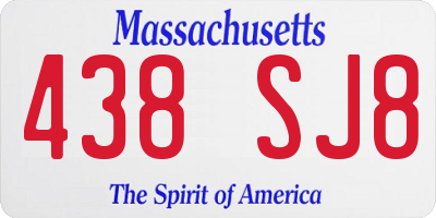 MA license plate 438SJ8